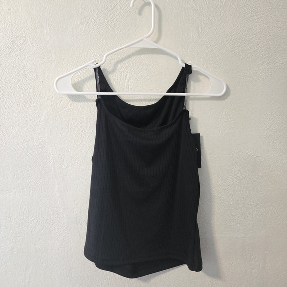 Scacto Black Ribbed Bodycon Flattering Tank Top NEW - Picture 4 of 8